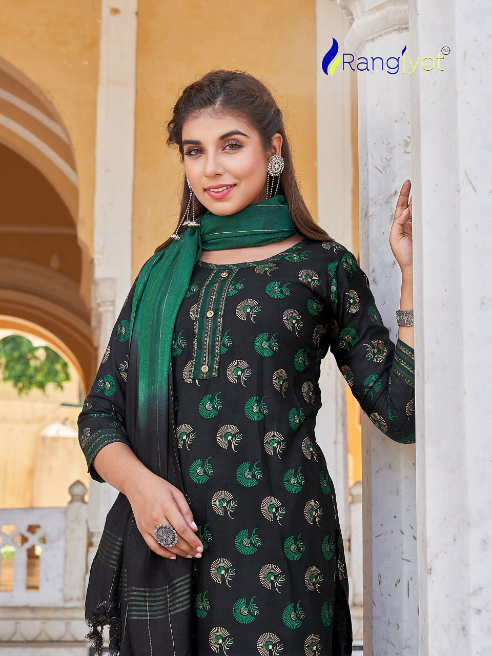 Rangjyot Rangrasiya 1 Fancy Printed Ethnic Wear Rayon Latest Kurti Bottom With Dupatta Collection